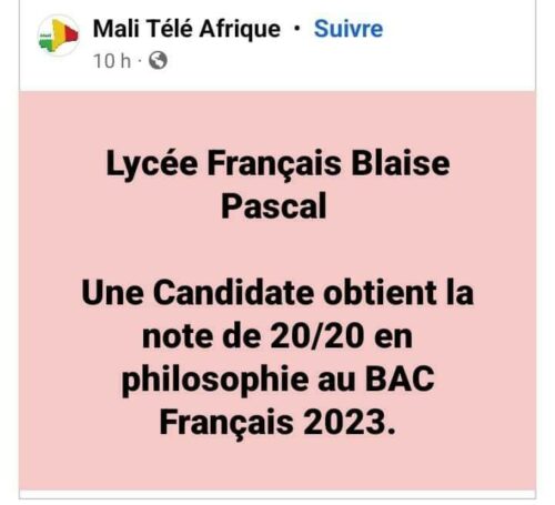 Article : 20/20 en Philosophie au BAC Français, des Ivoiriens refusent et crient arnaques